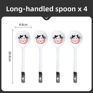 Juego de Platos y Tazones de Cerámica Aptos para Microondas con Diseño de <span class=keywords><strong>Vaca</strong></span> de Dibujos Animados, Serie <span class=keywords><strong>Vaca</strong></span> Famosa en Internet, de Alto Valor para el Hogar - Product Image 6