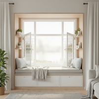 Ventana Abatible de Aluminio de Doble Vidrio de Alta Calidad OEM con Rejillas/Barras de Seguridad para Dormitorio de Casa