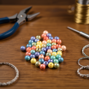 Ilan Abalorios Perline Rotonde Multicolore da 8mm per Creazione di Gioielli, 60 Pezzi - Product Image 3