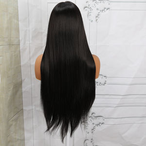 2025 mode européenne américaine en forme <span class=keywords><strong>de</strong></span> T dentelle avant perruque brun clair cheveux raides avec <span class=keywords><strong>tresse</strong></span> fendue pour les femmes noires modèle SM9883 - Product Image 2