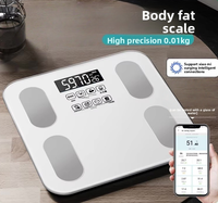 Báscula de Grasa Corporal Digital Inteligente de Alta Precisión con Vidrio Templado Recargable para Baño, Dormitorio y Uso Doméstico
