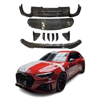 Kit carrosserie de style ABT pour Audi RS4 de haute qualité en fibre de carbone, comprenant un spoiler avant, un diffuseur arrière et une aile supérieure - Ajustement parfait