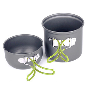Juego de utensilios de cocina para acampar al aire libre, olla y tazón de 2 piezas con asas plegables para senderismo y excursionismo - Product Image 3