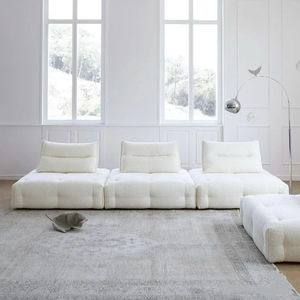 أريكة أرضية حديثة قابلة للتحويل، تصميم معياري بدون ذراعين، مع وسائد قابلة للتعديل، تعبئة مضغوطة بالتفريغ الهوائي - Product Image 3