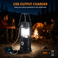 Lanterne solaire pliable pour le camping, batterie externe 2000 mAh, rechargeable par USB, lampe de tente LED pliable, lampe de poche d'urgence, IPX4 CE 3