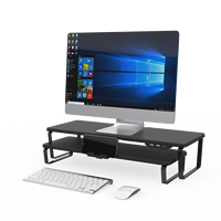 Support pour écran d'ordinateur en feuille de bois MDF surélevée double couche Bureau de fabrication élargi avec design élégant