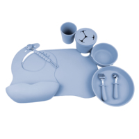 Vente en gros d'ensemble de repas en silicone pour bébés et enfants tasse d'entraînement bavoirs et bol cuillère assiette pour l'alimentation de bébé