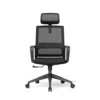 Chaise de bureau ergonomique à dossier haut en maille respirante avec appui-tête et soutien lombaire réglables, chaise de bureau pivotante confortable