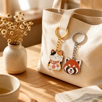 Porte-clés direct usine, adorable porte-clés animal en émail, Shiba Inu, Chat, Panda, Loutre, Panda Rouge, breloque, cadeau d'anniversaire pour enfants