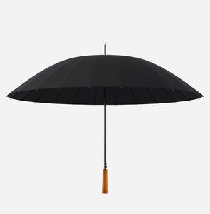 Custom Business 24-Bone Long-Handled <b>Large</b> Size Downpour Dedicated High-End Solid Wood Wind-Resistant <b>Umbrella</b> - Product Image 1