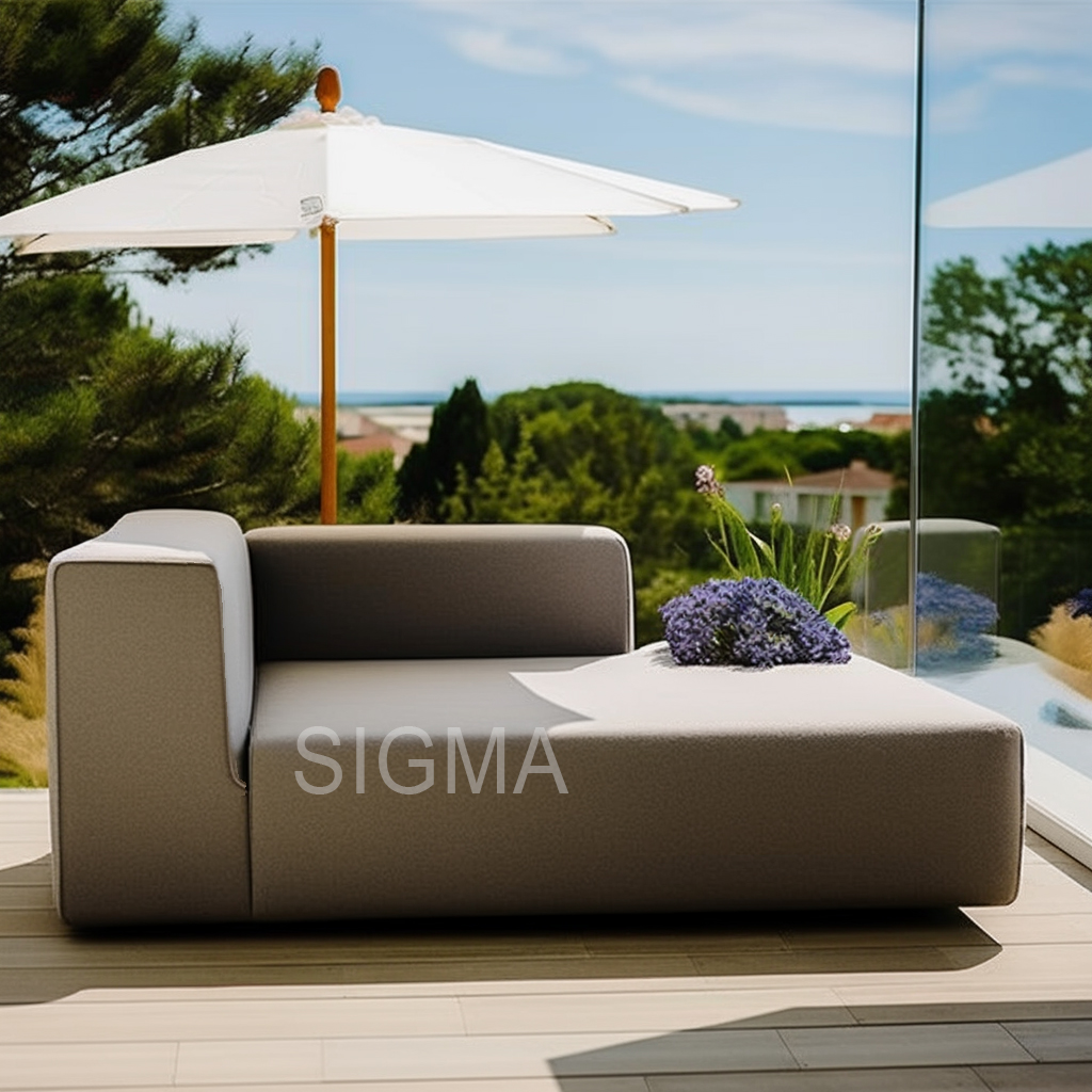 Luxury outdoor patio furniture all weather resistant fabric aluminum garden couch sofa