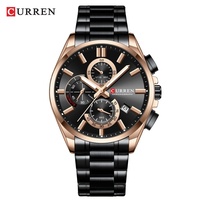 Montre CURREN 8475 pour homme, luxe, six aiguilles, multifonction, grand cadran, étanche, bracelet en acier inoxydable, mouvement à quartz, montre-bracelet pour homme