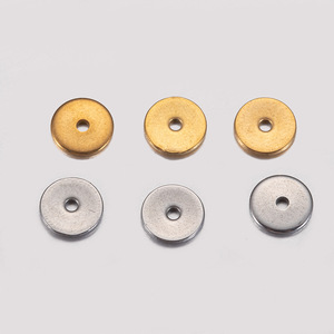 Cuentas espaciadoras de acero inoxidable Mingx, con forma de rueda, chapadas en oro de 18K, sueltas, redondas perforadas, cuentas de posicionamiento DIY - Product Image 5