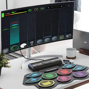 ילדים Midi חשמלי תוף ערכת גמיש סיליקון מתקפל יד להפשיל אלקטרוני תוף סט מקצועי כלי נגינה - Product Image 5