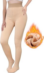 KTJ-25210---1 Phụ Nữ Lông Cừu Lót Vớ-Giả Mờ Xà Cạp Cao Eo Pantyhose Sheer Dày Quần Ấm Cho Phụ Nữ - Product Image 6