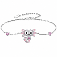 SPJ 2026 Nouveau Bracelet Charme Axolotl en Argent Sterling S925, Bijou Animal Mignon de Dessin Animé, Cadeau pour Femme, Vente Directe Usine