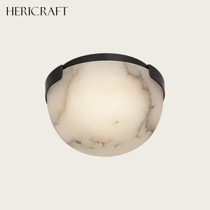 Factory Direct Alabaster Flush Mount Brass LED Wall <b>Sconce</b> for Bedroom Bathroom Hallway 110V USA Standard - Product Image 3
