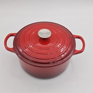 <span class=keywords><strong>Cocotte</strong></span> en <span class=keywords><strong>fonte</strong></span> émaillée rouge ronde pour la cuisson, le fourrage et la cuisson du pain, compatible four, ustensile de cuisine, logo personnalisé - Product Image 1
