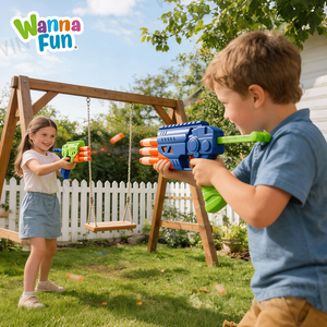 Pistolet lanceur de balles souples multi-barils WANNA FUN, 3 fléchettes en mousse incluses, jouet de pistolet à balles souples pour enfants, sûr pour les jeux en plein air - Product Image 4