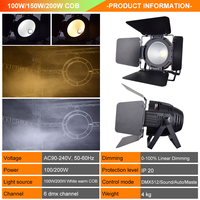 Projecteur de scène professionnel Slim Par COB LED 100W/150W/200W, corps en aluminium, émission blanc chaud, DMX512, IP33, 3200K-6500K