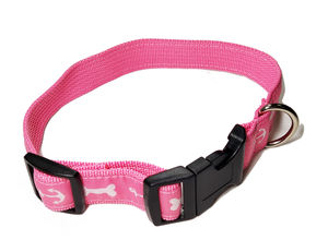 Conjunto de Correa y collar de entrenamiento para perros de poliéster con logotipo satinado Rosa personalizado - Product Image 3
