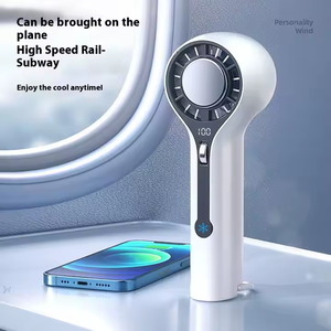 High-Speed USB Rechargeable Handheld Foldable Plastic Fan Brushless Motor Bladeless Design Digital Display Strong Wind for - Product Image 2