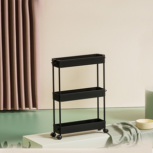 Estantes de suelo para el hogar, carrito de almacenamiento para sala de estar y dormitorio, grietas de cocina de cuatro capas móviles - Product Image 6