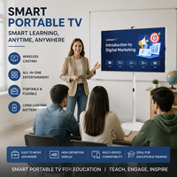 Téléviseur intelligent portable Android 32 pouces avec écran tactile sur roulettes, solution OEM pour affichage mobile