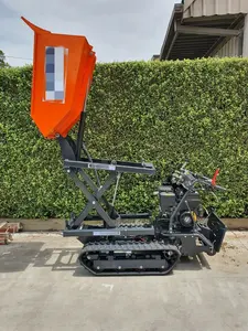 Konstant Zelf Voortbewegen Rubber Track Transporter Dumper Diesel Hydraulische Power Barrow Crawler Gevolgd Mini Dumper