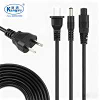 Câble d'alimentation certifié ROHS comme prise SJTW IEC C13 5-15P 18AWG 3 broches 10A 13A 15A pour ordinateur et appareils électroménagers