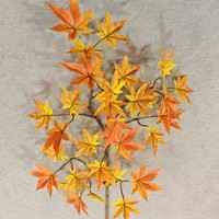 Mini-arambe artificiel en érable japonais, branche de feuilles, feuillage d'automne rouge, jaune, vert, pour aménagement paysager et décoration de jardin