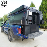 Huntoo Camping en plein air, camping-car pop-up Ford 250 HD Overland, coque de camping-car légère, pleine taille, glissable, pour F150