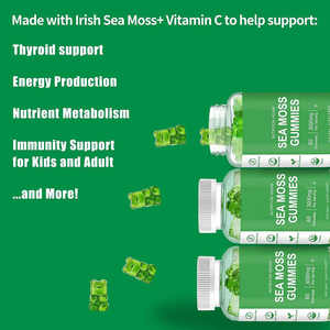 Etiqueta privada Vegano Sea Moss Bladderwrack Gummies 60 Count Premium Health Wellness Vitamins OEM/ODM para mujeres embarazadas Recién nacidos - Product Image 3