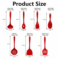 Ustensiles de cuisine antiadhésifs 7 pièces, ensemble d'ustensiles de cuisson en silicone résistant à la chaleur avec cuillère, spatule, spatule ajourée pour la cuisine à domicile