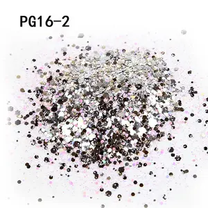 Nuovo arrivo bicchiere Glitter polvere forma mista Pet sfuso poliestere Glitter alla rinfusa