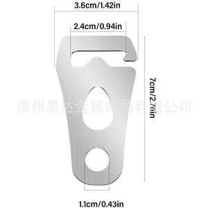Eda Stainless Steel Tent Hook 3Pcs For <b>Tarp</b> Pole Wind Rope Accessory General Use - Product Image 2