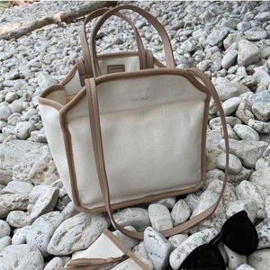 Grand sac en coton à poche intérieure, sac fourre-tout de plage, de shopping, avec poignée en cuir, simple, durable, vente en gros, collection - Product Image 3