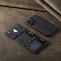 Étui de téléphone en cuir avec logo personnalisé en relief, étui de téléphone en cuir PU avec porte-cartes magnétique pour iPhone 13 14 15 Pro Max