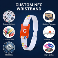 Braccialetto RFID in tessuto ultraleggero personalizzato con logo stampato, ecologico, usa e getta, per biglietti d'ingresso, discoteche e biglietti da visita