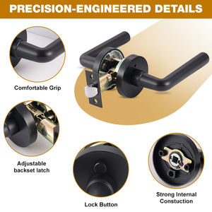 Juego de palanca tubular de servicio pesado moderno Juego de cerradura de manija de puerta ficticia Manijas de puerta modernas de dormitorio sólido - Product Image 2