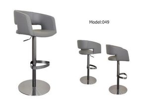 Taburete de Bar Comercial Moderno Giratorio y Ajustable con Asiento de PU, Patas de Metal y Estructura de Madera - Product Image 5