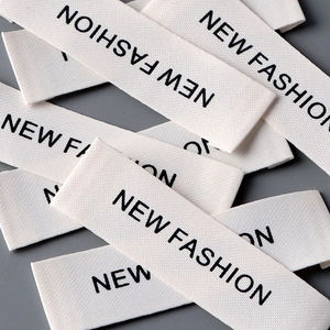 Nhãn Quần Áo Logo Thương Hiệu Tùy Chỉnh Thân Thiện Với Môi Trường Nhãn Dệt Cotton Chăm Sóc Nhãn Vải Cotton Hữu Cơ 100% Mềm In Hình - Product Image 2