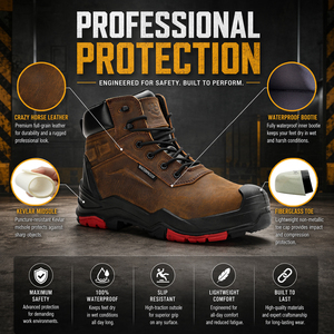 Bottes de sécurité pour hommes de la marque QIAODISEN, légères, avec embout en fibre de verre, anti-écrasement, résistantes aux hautes températures, antidérapantes, résistantes à l'usure - Product Image 3