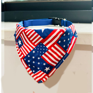 American Style Pet Triangular Bandana <b>Red</b> White Blue Stars Stripes Decorative Cat Dog Bib <b>Scarf</b> Accessory - Product Image 2