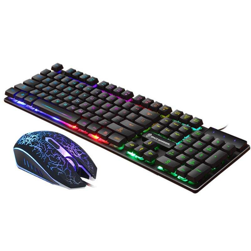 Customizable Wired Rgb Illuminated Gaming Keyboard Mouse Set Mechanical Touch Usb For New Desktop Computers-in English Language
