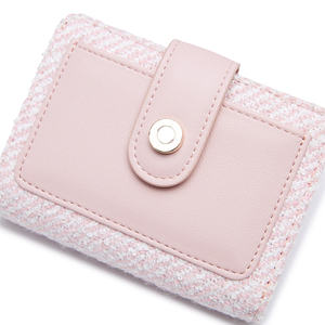 <strong>Small</strong> Tweed Spring and Summer Women Wallet <strong>Zip</strong> <strong>Around</strong> Card Slot With Snap Pocket OEM ODM Manufacturer Cute Ladies Coin <strong>Purse</strong> - Product Image 4