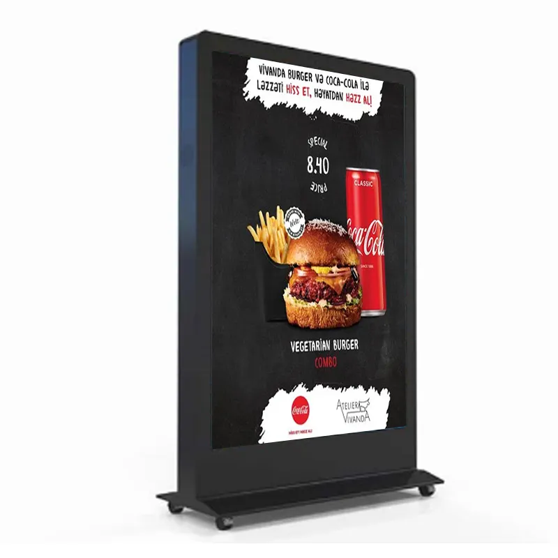 Benutzer definierte 55 65 75 Zoll Werbung Lcd Kiosk Display Große Outdoor-Bildschirm Totem Wasserdicht Ip55 Big Digital Signage