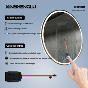 고품질 DC12V 6A 72W LED 디밍 가능 터치 센서 스위치 (욕실 거울용, 3색 CCT 및 라이트 메모리 기능 포함) - Product Image 3