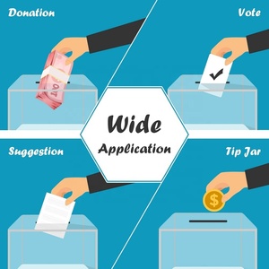 Boîte de dons transparente pour collectes de fonds avec serrure et porte-panneau, boîte multi-usages pour votes et tombolas, tirelire, rangement sécurisé - Product Image 2