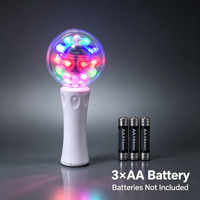 Bâton lumineux LED rotatif avec logo personnalisé et poignée blanche, à piles, pour événements d'entreprise et promotions (vente en gros)